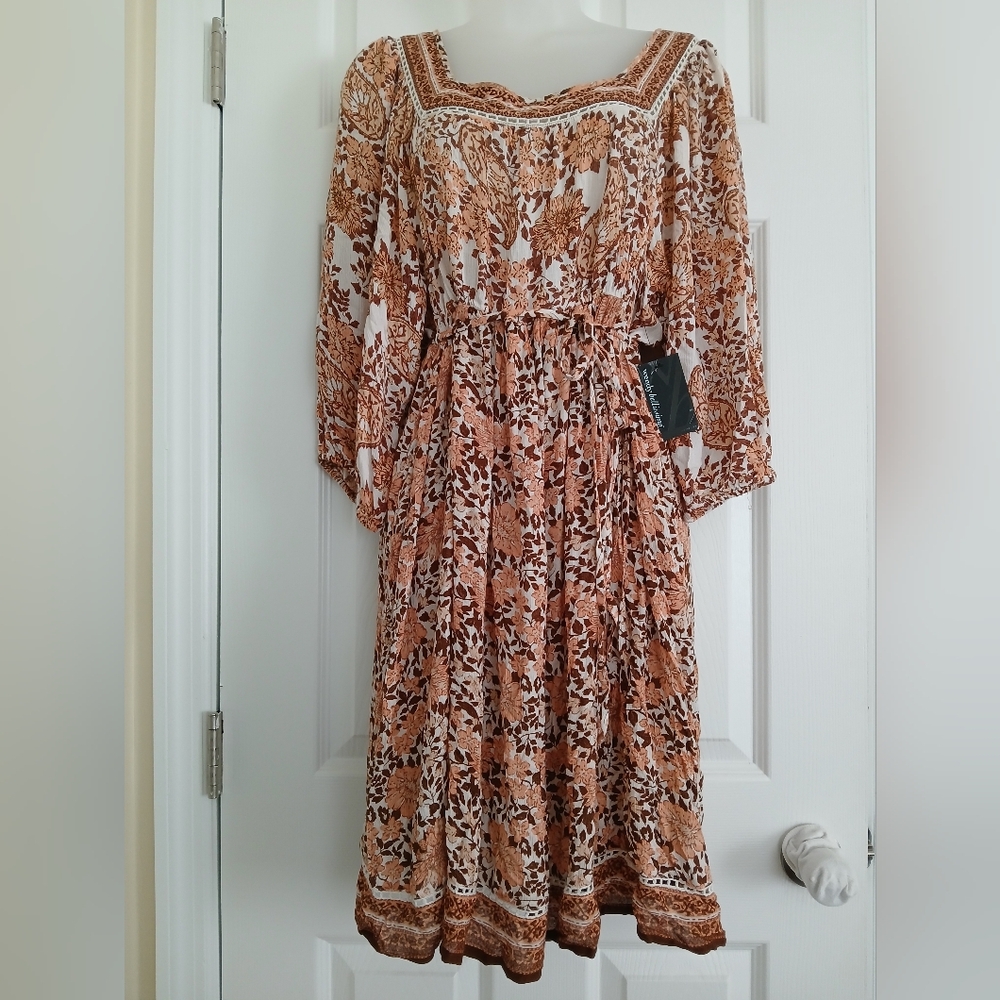 Wendy Bellissimo  Orange Bishop Sleeve maternity dress